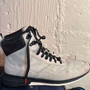 Cole Haan Gray and Black High-Top Boots